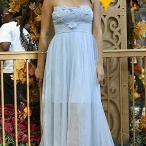 Strapless Light Blue Dress